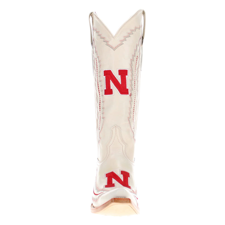 Women's University of Nebraska Cornhuskers Bone Snip Toe Cowgirl Boots Naomi by Vaccari