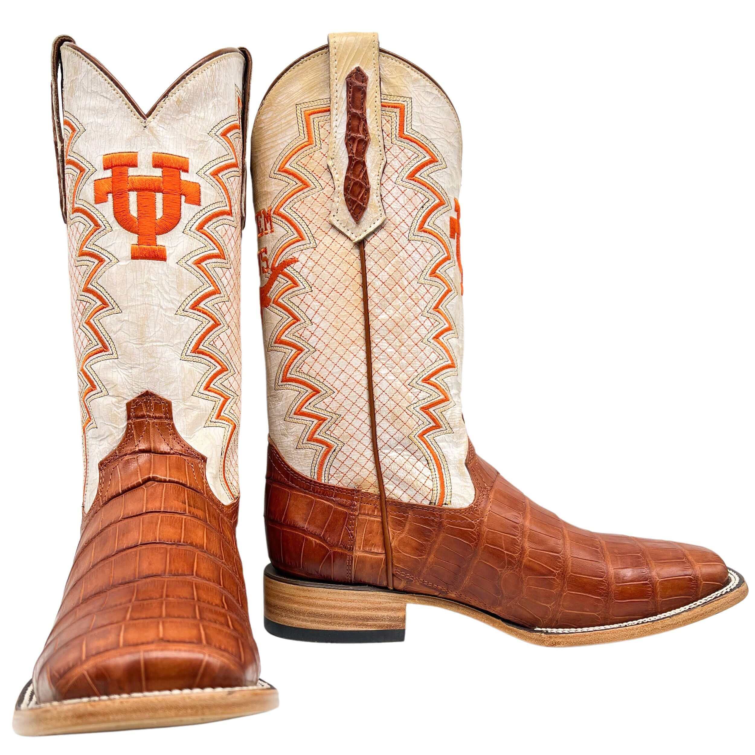 Cognac alligator boots hotsell