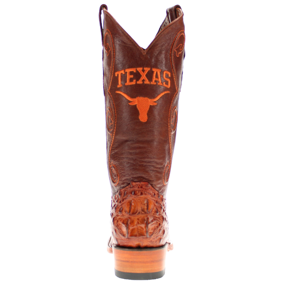 Men's University of Texas Longhorns Cognac Hornback American Alligator Cowboy Boots David by Vaccari #select-a-toe_jw