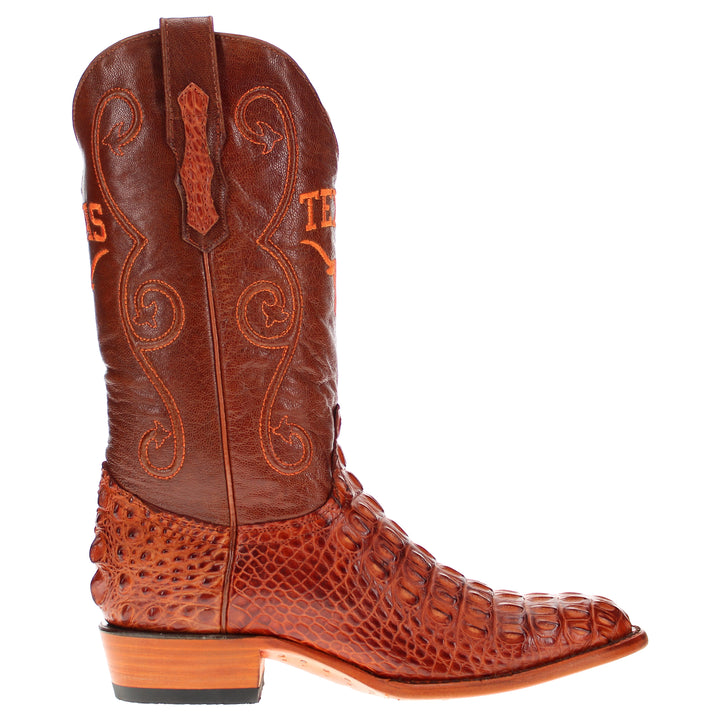 Men's University of Texas Longhorns Cognac Hornback American Alligator Cowboy Boots David by Vaccari #select-a-toe_round