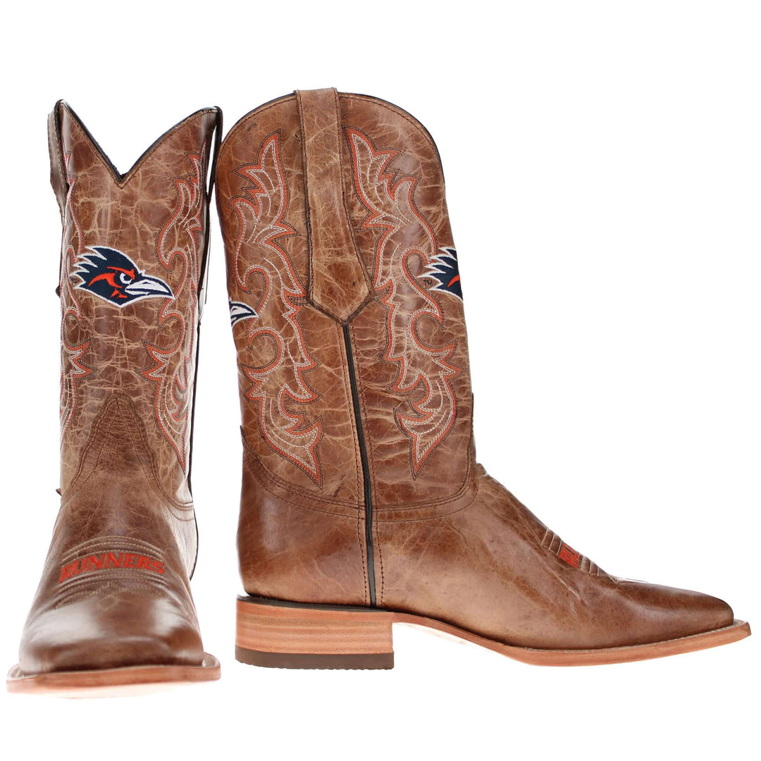 Men's University of Texas at San Antonio Tan Sqaure Toe Cowboy Boots by Vaccari