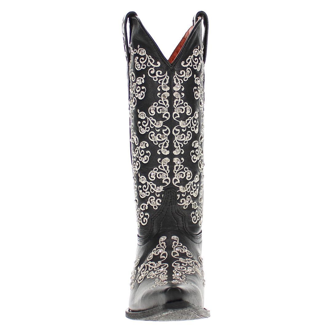 Women's Vaccari Black Snip Toe Crystal Embellished Cowgirl Boots | Brooklyn Women's Vaccari Black Snip Toe Crystal Embellished Cowgirl Boots | Brooklyn #select-a-toe_snip