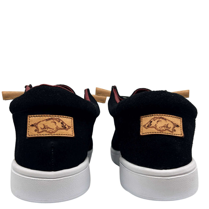 Men's University of Arkansas Shoes | Black Suede Shoes | Officially Licensed | Myles