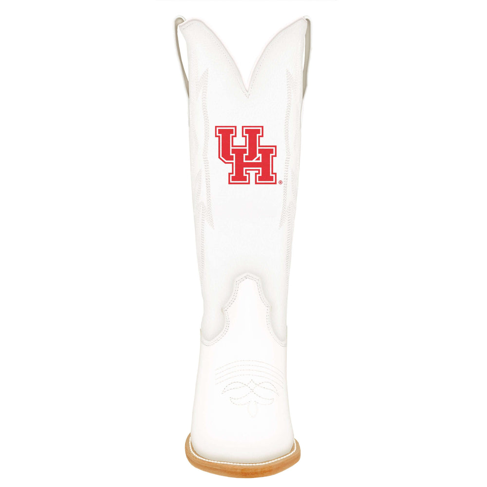 Women's University of Houston All White Pointed Toe Cowgirl Boots Leighton by Vaccari