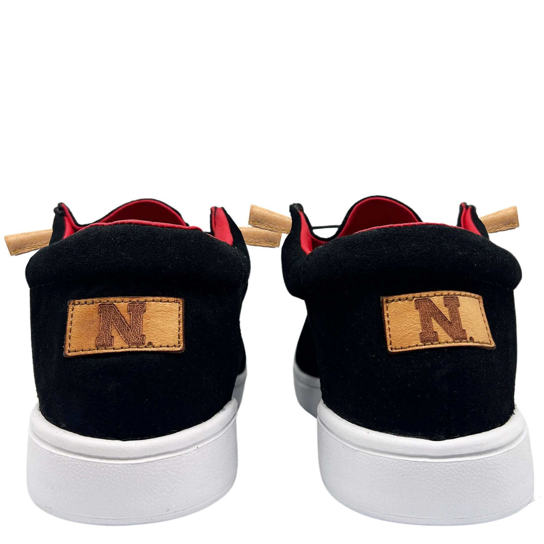 Men's University of Nebraska Shoes | Black Suede Shoes | Officially Licensed | Myles