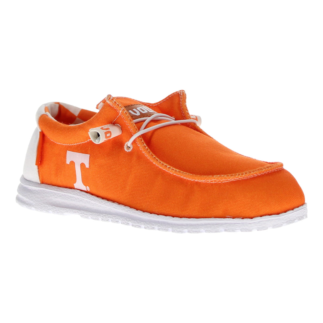 Men's University of Tennessee Vols Orange and White Canvas Casual Shoe by Vaccari