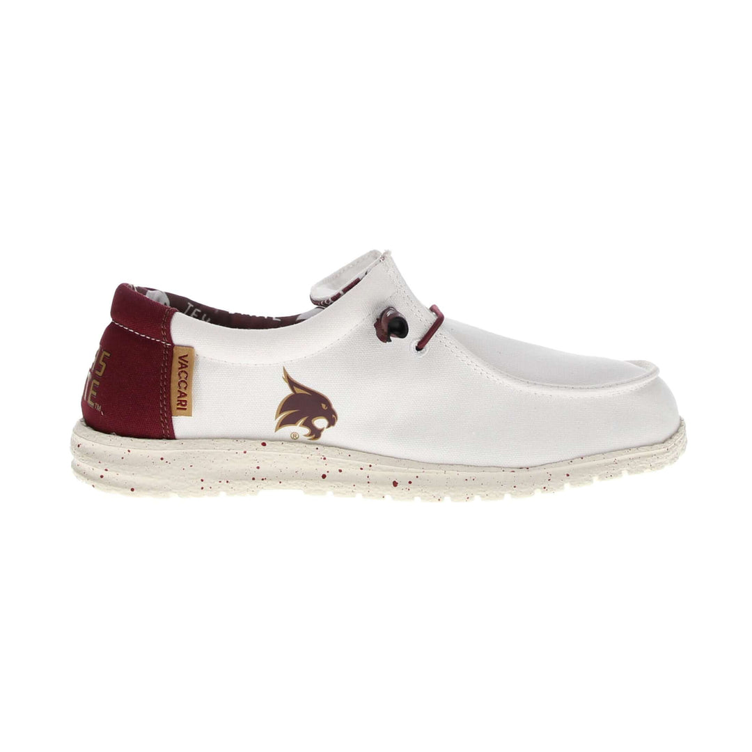 Women's Texas State University Off White and Maroon Canvas Casual Shoe by Vaccari