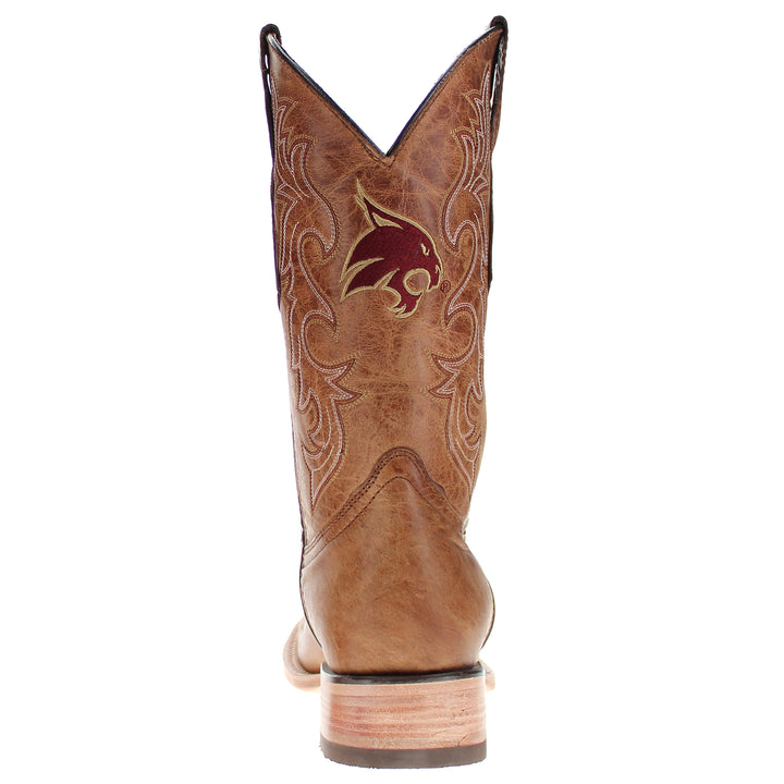 Men's Texas State University Tan Square Toe Cowboy Boots by Vaccari