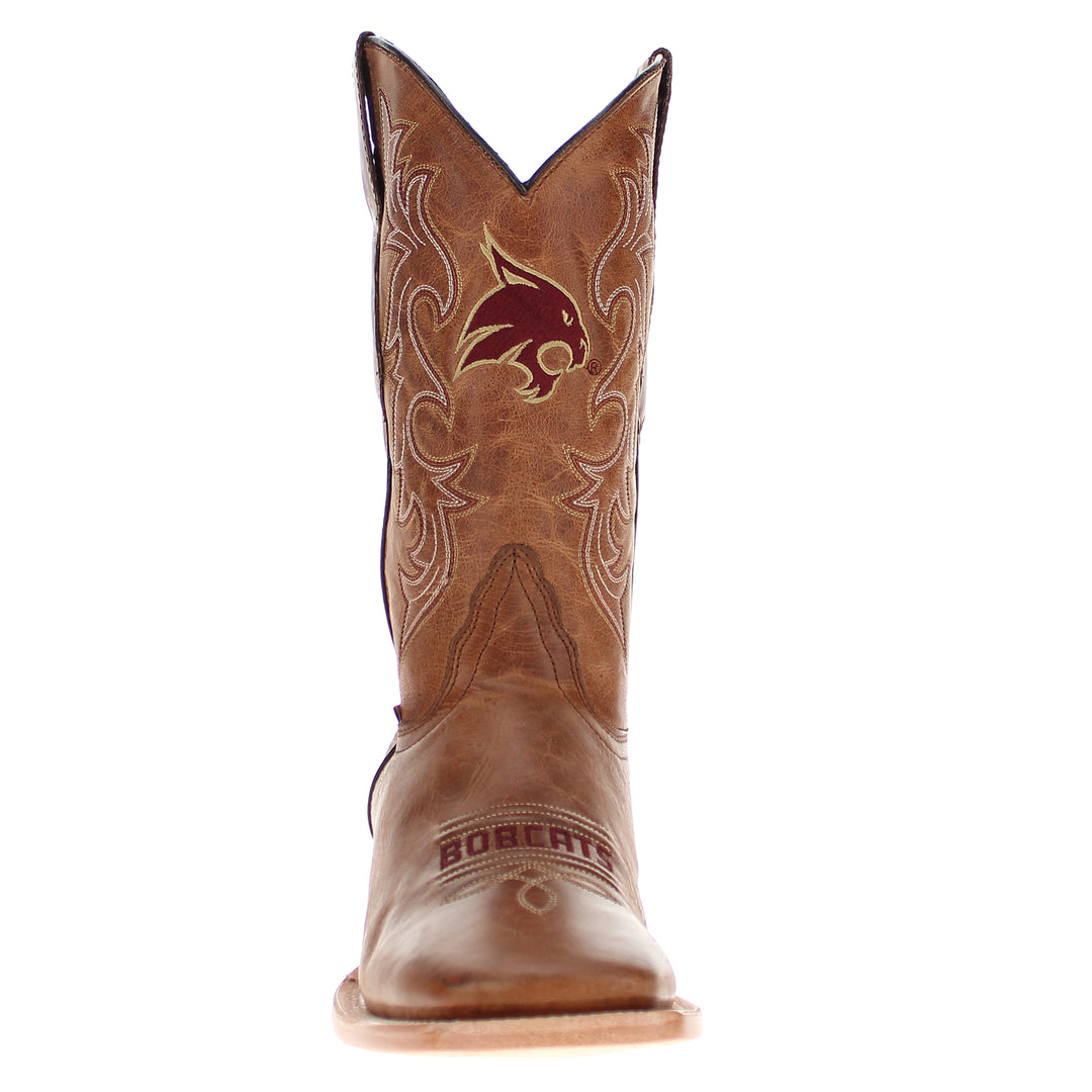 Men's Texas State University Tan Square Toe Cowboy Boots by Vaccari